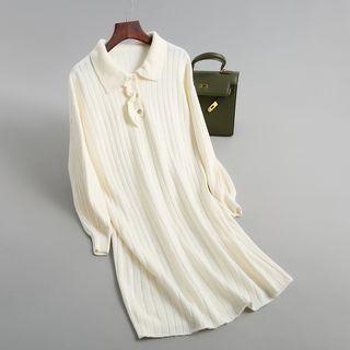 Frill-trim Polo Sweater Dress