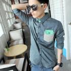 3/4-sleeve Patterned Shirt