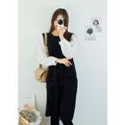 Tall Size Contrast-sleeve Pocket-side Dress