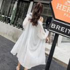 Lettering Chiffon Long Shirt