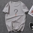 Short-sleeve Question Mark Print T-shirt