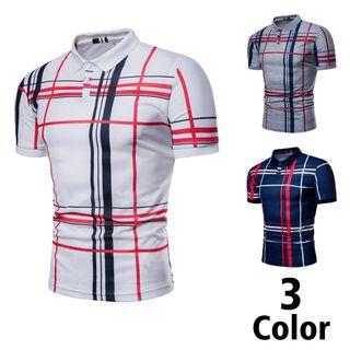 Plaid Short-sleeve Polo Shirt