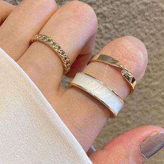 Twisted Alloy Ring / Chained Alloy Ring / Glaze Alloy Ring / Set
