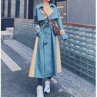 Long-sleeve Panel Tie-waist Coat