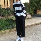 Striped Pullover / Straight Fit Pants