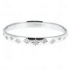 Steel Bangle With Cubic Zirconia One Size