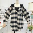 Loose-fit Plaid Hooded Shirt