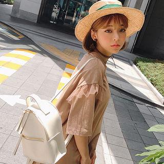 Chiffon-hem Flounced T-shirt Dress