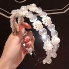 Faux Pearl Floral Headband 01 - Faux Peal & Faux Crystal - One Size