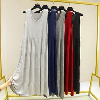 Sleeveless Plain Sleep Dress