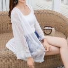 Tasseled Lace Open Front Jacket