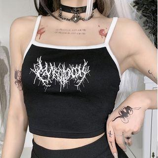 Contrast Trim Embroidered Camisole Top