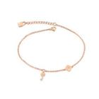 Simple Temperament Plated Rose Gold Four-leaf Clover Key 316l Stainless Steel Anklet Rose Gold - One Size