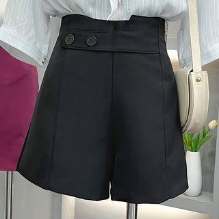 Wide Leg Shorts / 3/4-sleeve Bow-neck Blouse