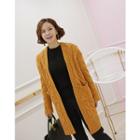 Open-front Thick Cable-knit Cardigan