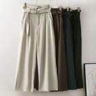 Paperbag High-waist Wide-leg Pants With Belt
