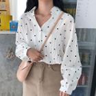 Balloon Sleeve Dotted Blouse