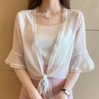 Lace Trim Tie-strap Light Jacket