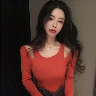 Lace Long-sleeved Fake Two Piece Top