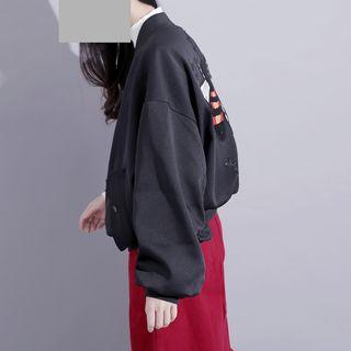 Bee-embroidered Flight Jacket