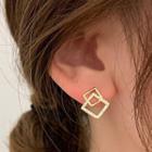 Geometric Stud Earring 1 Pair - Earring - Square - Gold - One Size