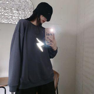 Lightning Print Loose-fit Sweatshirt