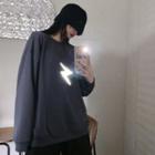 Lightning Print Loose-fit Sweatshirt