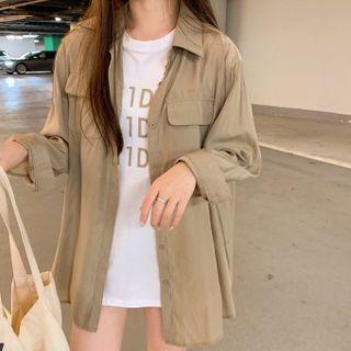Set : Print Short-sleeve T-shirt + Long-sleeve Shirt