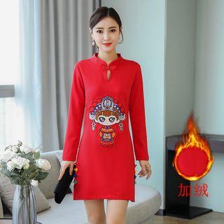 Long-sleeve Cartoon Qipao Dress