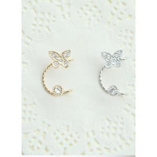Rhinestone Butterfly Ear Cuff