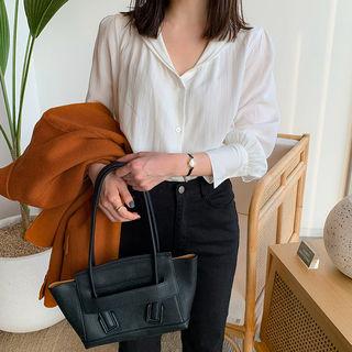 Collar-detail Puff-sleeve Shirt