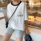 Rocket Embroidered Elbow-sleeve T-shirt