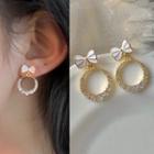 Bow Rhinestone Circle Earring
