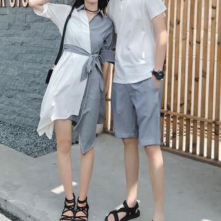 Couple Matching Short-sleeve T-shirt / Shorts / A-line Dress / Set