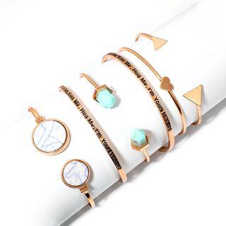 Set Of 6: Bangle ( Various Designs) Gold - One Size