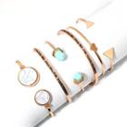 Set Of 6: Bangle ( Various Designs) Gold - One Size