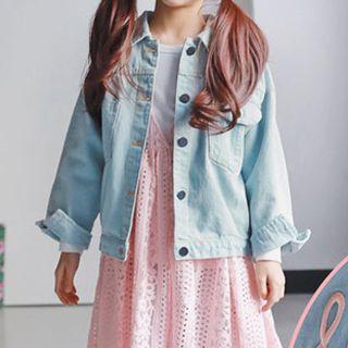 Family Matching Lace-trim Denim Jacket