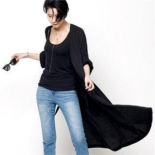Drawcord-waist Light Maxi Cardigan