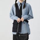 Tie Neck Shirt / Cargo Vest