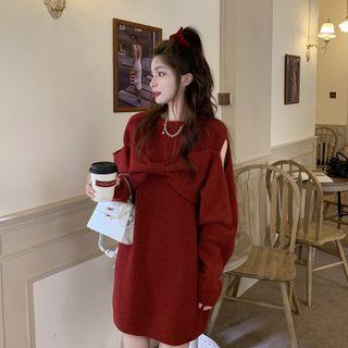 Bow Pointelle Sweater Dress