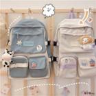 Applique Multi-pocket Backpack / Badge / Bag Charm / Set
