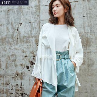 Lightweight Drawstring-waist Dolman-sleeved Jacket
