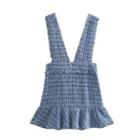 Ruffle Hem Mini A-line Overall Dress