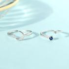 Rhinestone Moon Ring 1 Pair - As Shown In Figure - One Size