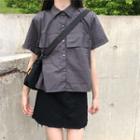 Short-sleeve Pocket Shirt / A-line Mini Skirt