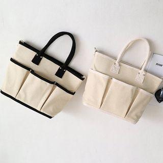 Canvas Piped Shopper Bag