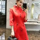 Traditional Chinese 3/4-sleeve Embroidered Dress