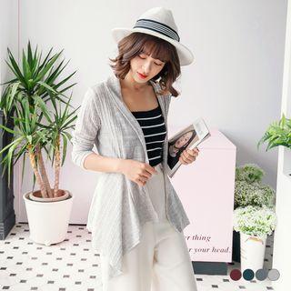 Unsymmetrical Flanel Cardigan
