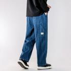 Drawstring Striped Loose Fit Jeans