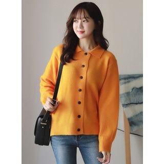 Collared Slit-side Cardigan